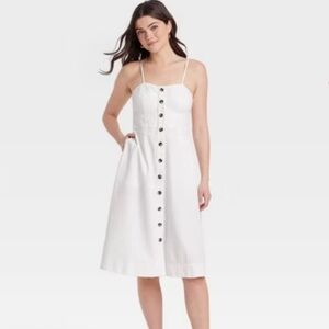 Universal Thread White Sleeveless Midi Sundress